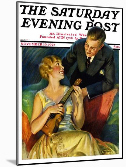 "Ukulele Baby," Saturday Evening Post Cover, November 19, 1927-Bradshaw Crandall-Mounted Giclee Print