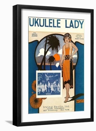 Ukulele Lady, Sheet Music, Art Deco-null-Framed Art Print