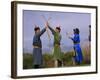Ulan Bator, Family Competing in an Archery Competition at the National Day Celebrations, Mongolia-Paul Harris-Framed Photographic Print