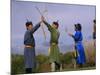 Ulan Bator, Family Competing in an Archery Competition at the National Day Celebrations, Mongolia-Paul Harris-Mounted Photographic Print