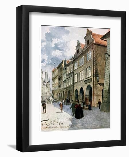 Ulice K Mostu, Mala Strana, Prague, Illustration from Stara Praha-Vaclav Jansa-Framed Giclee Print