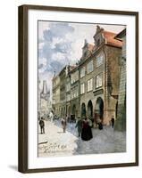Ulice K Mostu, Mala Strana, Prague, Illustration from Stara Praha-Vaclav Jansa-Framed Giclee Print