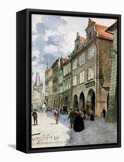 Ulice K Mostu, Mala Strana, Prague, Illustration from Stara Praha-Vaclav Jansa-Framed Stretched Canvas