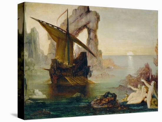 Ulisse et les Sirenes - Ulysses and the Sirens, 1875-1880-Gustave Moreau-Stretched Canvas