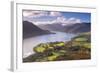 Ullswater from Gowbarrow Fell, Lake District National Park, Cumbria, England. Autumn-Adam Burton-Framed Photographic Print