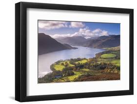 Ullswater from Gowbarrow Fell, Lake District National Park, Cumbria, England. Autumn-Adam Burton-Framed Photographic Print