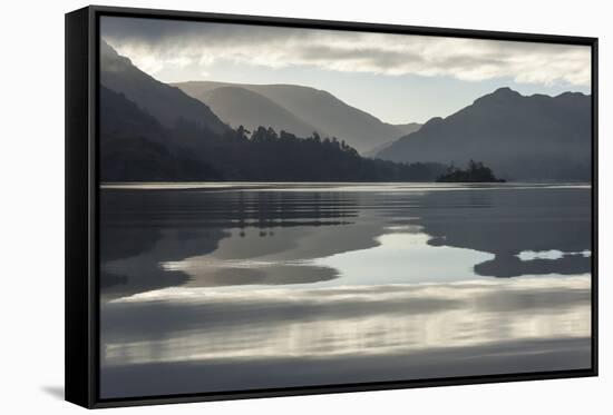 Ullswater, Little Island in November, Lake District National Park, Cumbria, England, UK-James Emmerson-Framed Stretched Canvas