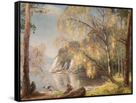 Ullswater, Silver and Gold, 1917-Sir David Murray-Framed Stretched Canvas