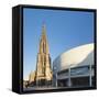 Ulm Minster (Muenster) and Stadthaus Gallery, Ulm, Baden Wurttemberg, Germany, Europe-Markus Lange-Framed Stretched Canvas