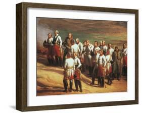 Ulm, October 20, 1805, Austrian General Karl Mack and His Staff Surrendering to Napoleon-Charles Thevenin-Framed Giclee Print