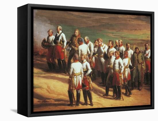 Ulm, October 20, 1805, Austrian General Karl Mack and His Staff Surrendering to Napoleon-Charles Thevenin-Framed Stretched Canvas