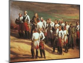 Ulm, October 20, 1805, Austrian General Karl Mack and His Staff Surrendering to Napoleon-Charles Thevenin-Mounted Giclee Print