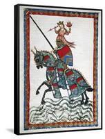 Ulrich Von Liechtenstein (1200 1278) on a Trip. Codex Manesse (Ca.1300)-null-Framed Stretched Canvas