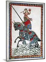 Ulrich Von Liechtenstein (1200 1278) on a Trip. Codex Manesse (Ca.1300)-null-Mounted Giclee Print