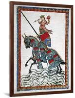 Ulrich Von Liechtenstein (1200 1278) on a Trip. Codex Manesse (Ca.1300)-null-Framed Giclee Print