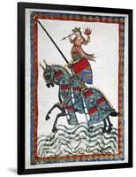 Ulrich Von Liechtenstein (1200 1278) on a Trip. Codex Manesse (Ca.1300)-null-Framed Giclee Print