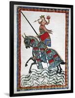 Ulrich Von Liechtenstein (1200 1278) on a Trip. Codex Manesse (Ca.1300)-null-Framed Premium Giclee Print