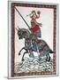 Ulrich Von Liechtenstein (1200 1278) on a Trip. Codex Manesse (Ca.1300)-null-Mounted Giclee Print