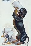 A Dachshund Drinking Beer, c.1900-Ulrich Weber-Framed Premium Giclee Print