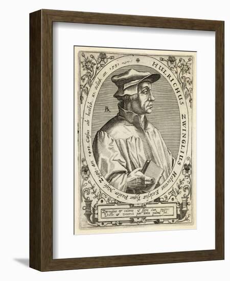 Ulrich Zwingli Swiss Religious Reformer-Theodor de Bry-Framed Art Print