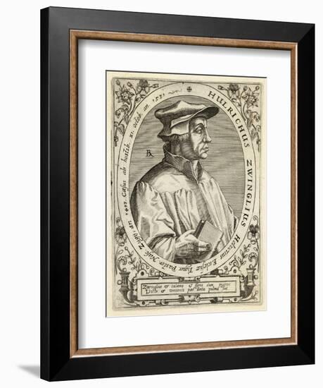 Ulrich Zwingli Swiss Religious Reformer-Theodor de Bry-Framed Art Print