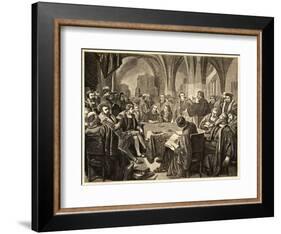 Ulrich Zwinglir in October 1529 Controversy with Martin Luther at Marburg-null-Framed Art Print