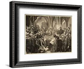 Ulrich Zwinglir in October 1529 Controversy with Martin Luther at Marburg-null-Framed Art Print