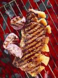 Sirloin Steak with Onions on a Barbecue-Ulrike Koeb-Photographic Print