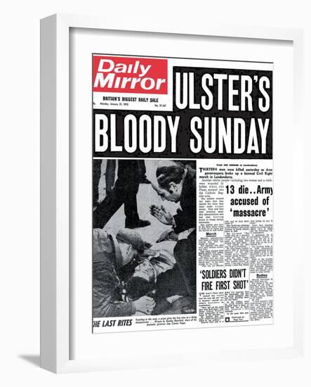 Ulster's Bloody Sunday. 13 Die... Army Accused of Massacre-null-Framed Photographic Print