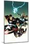 Ultimate Avengers vs. New Ultimates No.2 Cover: Captain America, Iron Man, Thor, and Hawkeye Flying-Leinil Francis Yu-Mounted Poster