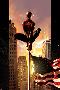 Ultimate Comics Spider-Man No.7 Cover: Spider-Man Sitting on Top of a Flag Pole in the City-Kaare Andrews-Lamina Framed Poster