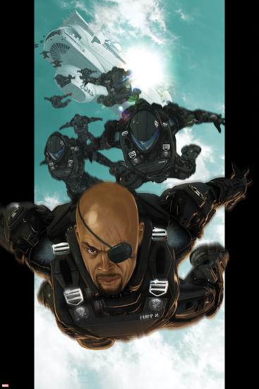 Ultimate Comics Ultimates No.4: Nick Fury Falling through the Sky-Esad Ribic-Lamina Framed Poster