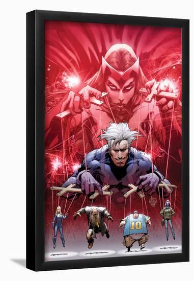 Ultimate Fallout No.5 Cover: Witch, Quicksilver, Sabretooth, Blob, and Mystique-Bryan Hitch-Framed Poster