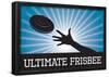 Ultimate Frisbee Blue Sports-null-Framed Poster