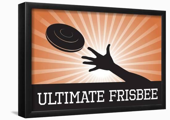 Ultimate Frisbee Orange Sports Poster Print-null-Framed Poster