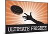 Ultimate Frisbee Orange Sports Poster Print-null-Mounted Poster