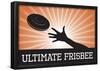 Ultimate Frisbee Orange Sports Poster Print-null-Framed Poster