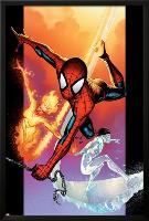 Ultimate Spider-Man No.118 Cover: Spider-Man, Iceman and Firestar-Stuart Immonen-Lamina Framed Poster