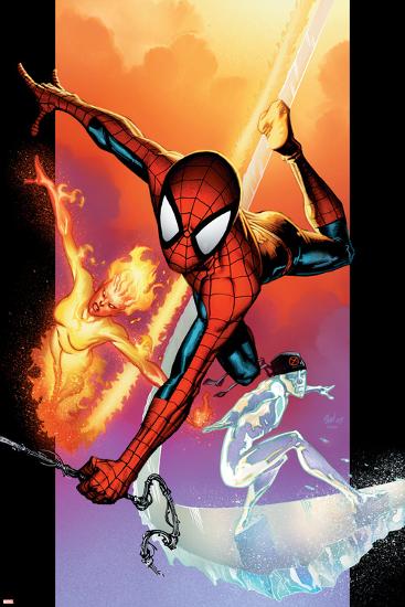 Ultimate Spider-Man No.118 Cover: Spider-Man, Iceman and Firestar-Stuart Immonen-Lamina Framed Poster