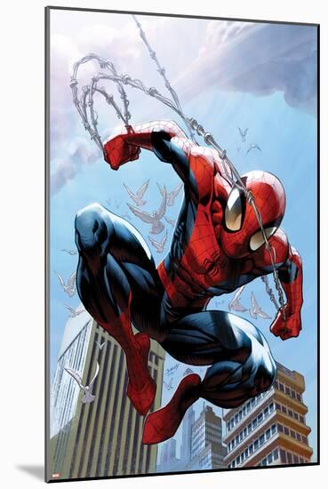 Ultimate Spider-Man No.156 Cover: Spider-Man Jumping-Mark Bagley-Mounted Poster