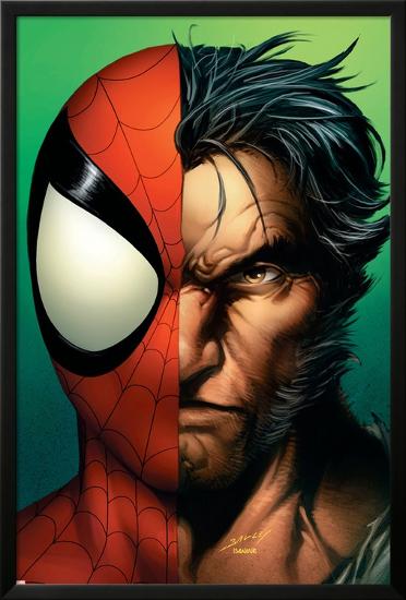 Ultimate Spider-Man No.67 Cover: Spider-Man and Wolverine-Mark Bagley-Lamina Framed Poster
