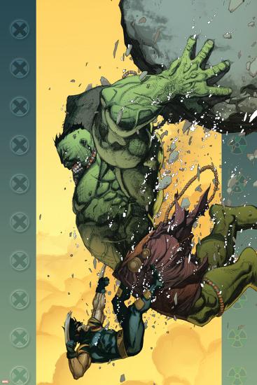 Ultimate Wolverine vs. Hulk No.6 Cover: Hulk and Wolverine-Leinil Francis Yu-Lamina Framed Poster