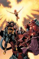 Ultimate X-Men No.93 Cover: Wolverine, Phoenix, Apocalypse and Onslaught-Salvador Larroca-Lamina Framed Poster