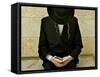 Ultra-Orthodox Jew Prays at the Western Wall in Jerusalem's Old City-null-Framed Stretched Canvas