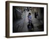 Ultra-Orthodox Jewish Children Cover their Faces as They Play in a Street in Jerusalem-null-Framed Photographic Print