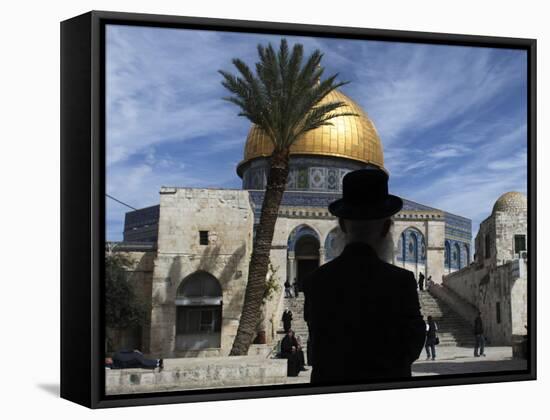 Ultra-Orthodox Jewish Man in the Al Aqsa Mosque Compound, known to Jews as the Temple Mount-null-Framed Stretched Canvas