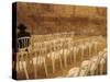 Ultra-Orthodox Jewish Man Sits During a Procession Bringing a Torah Scroll from the Western Wall-null-Stretched Canvas