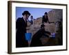 Ultra-Orthodox Jewish Men Stand Next to a Well as They Fill Canisters with Water in Jerusalem-null-Framed Photographic Print