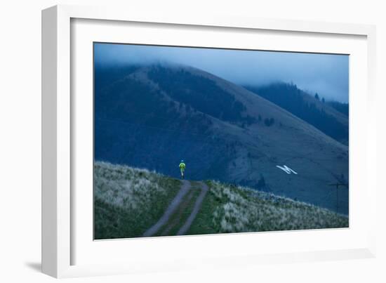 Ultra Runner Kristina Pattison, Predawn Run Along Waterworks Trail Outside Missoula, Montana-Ben Herndon-Framed Photographic Print