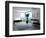 Ultramodern Bathroom Interior with Luxury Furniture and Marble Wall and Panoramic View-PlusONE-Framed Photographic Print